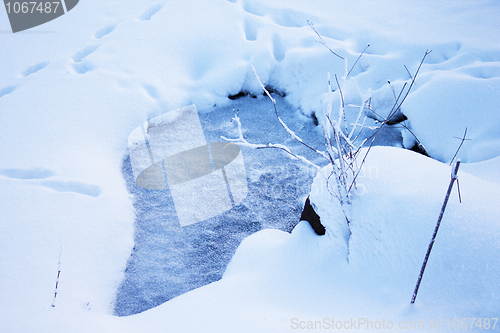 Image of Water uder ice and snow