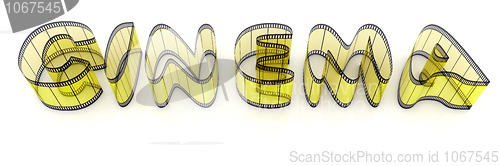 Image of Word "cinema" from film strips