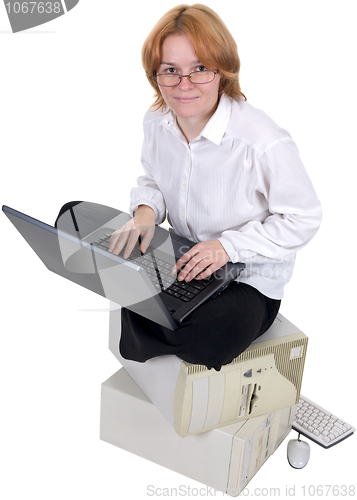 Image of Girl working on the laptop