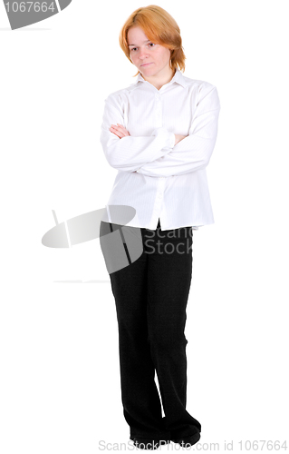 Image of Girl standing on a white background