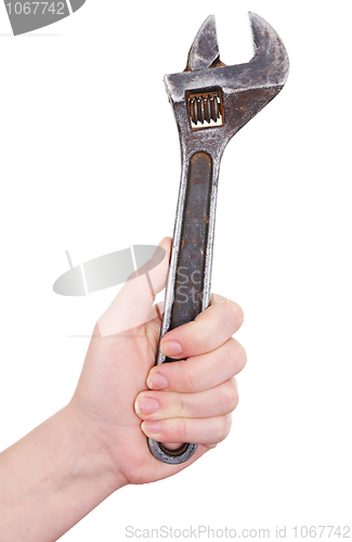 Image of Big wrench in a hand