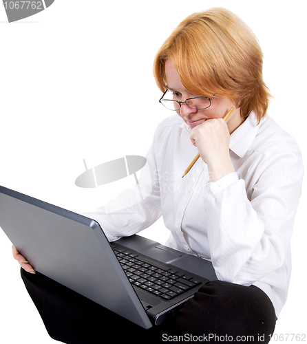 Image of Girl working on the laptop
