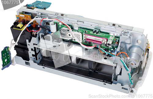 Image of Broken printer on a white background