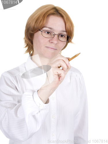 Image of Girl draws on glass