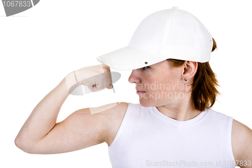 Image of The strong girl in a cap