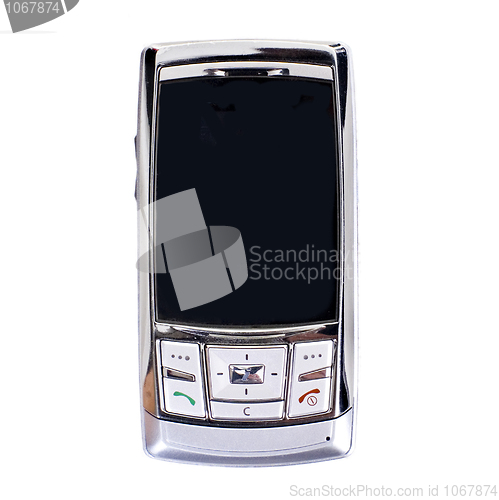 Image of Silvery cellular telephone