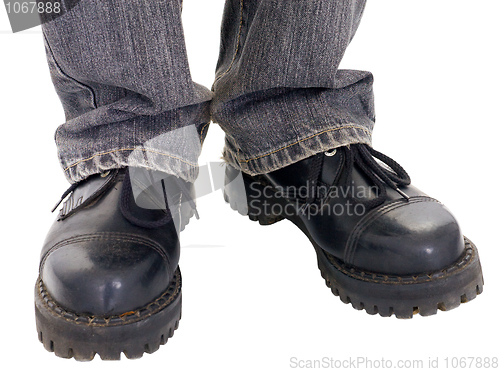 Image of Feet in the big black boots