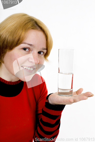 Image of The girl with a water glass