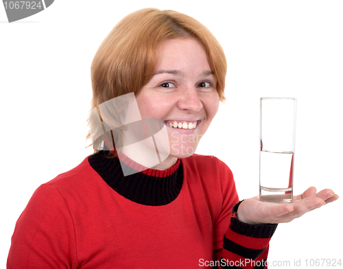 Image of The girl with a water glass