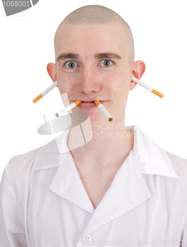 Image of Funny man with cigarettes