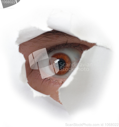 Image of Red eye and paper