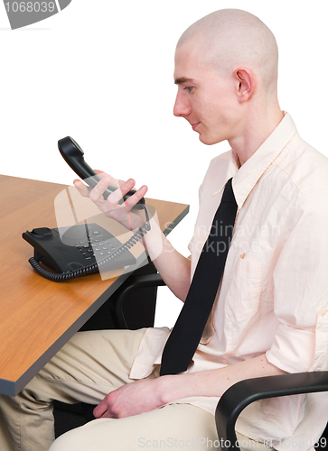 Image of Telephone and man