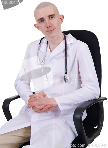 Image of Man in doctor's smock