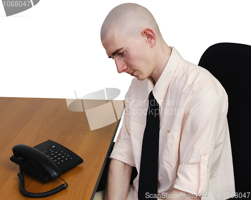 Image of Telephone and young man