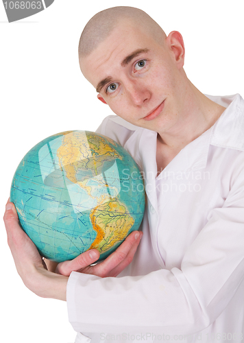 Image of Man embracing the world