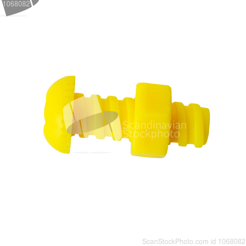 Image of Yellow bolt with nut