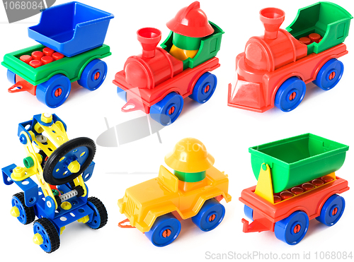 Image of Toy machines on white