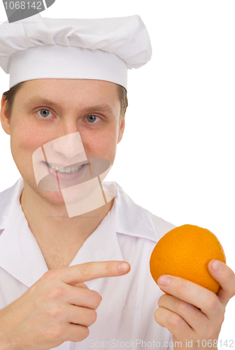 Image of Cook with orange in hand