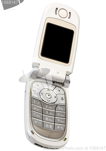 Image of Silvery cellular telephone