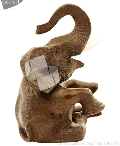 Image of Brown statuette of elephant