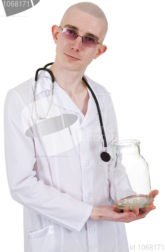 Image of Man in doctor's smock