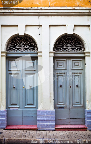 Image of Beautiful town house doorways in Malta