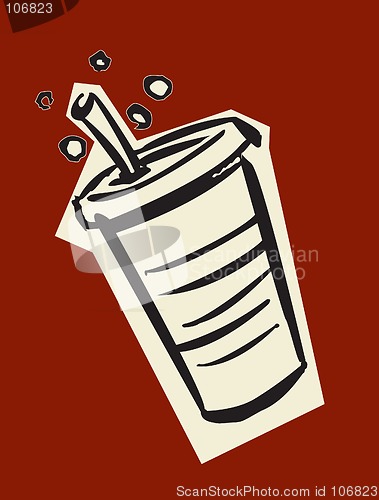 Image of Soda drink with straw