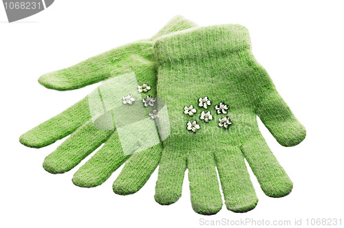 Image of Green children's gloves