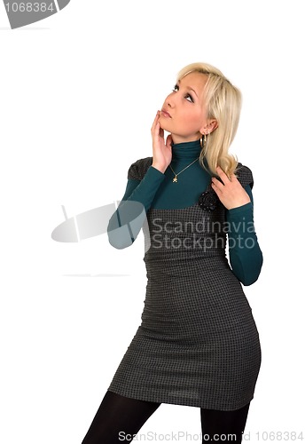 Image of Business woman thinking.