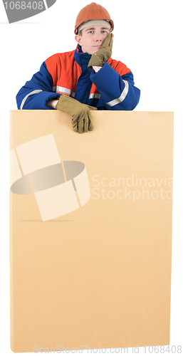 Image of Laborer with box