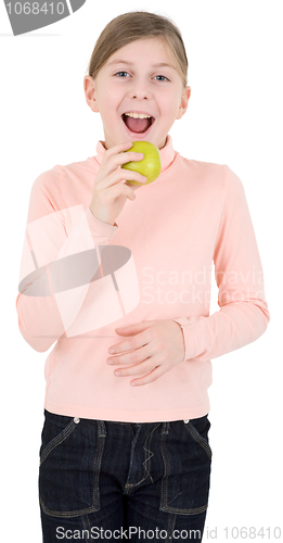 Image of Girl and apple