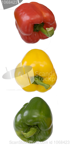 Image of Three pepper with the torn off handles