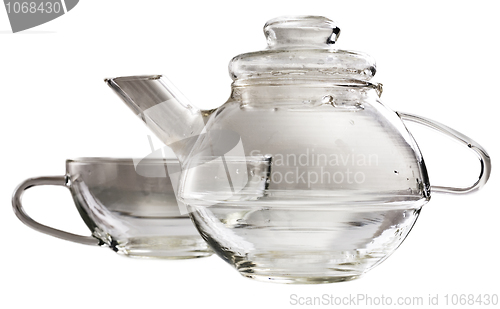 Image of A transparent glass tea-set