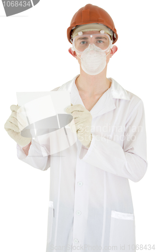 Image of Scientist with poster