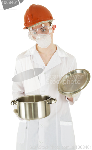 Image of Scientist with pan