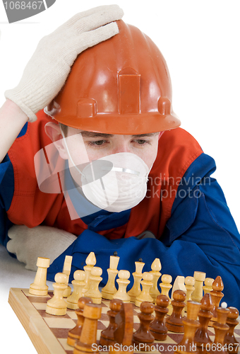 Image of Labourer with chess 