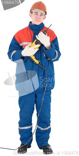 Image of Laborer with drill 