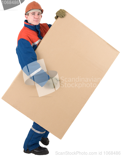 Image of Laborer with box