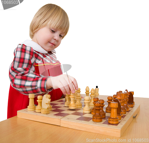 Image of Little girl and chess