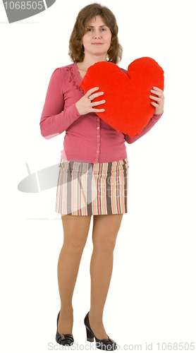 Image of Woman and red heart