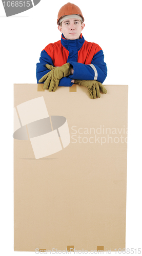 Image of Laborer with box