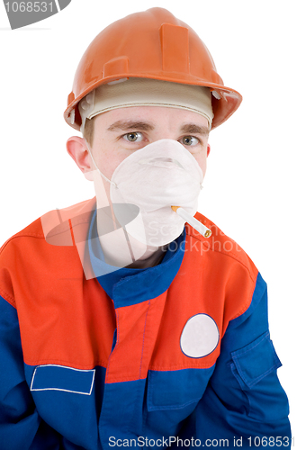 Image of Man in respirator