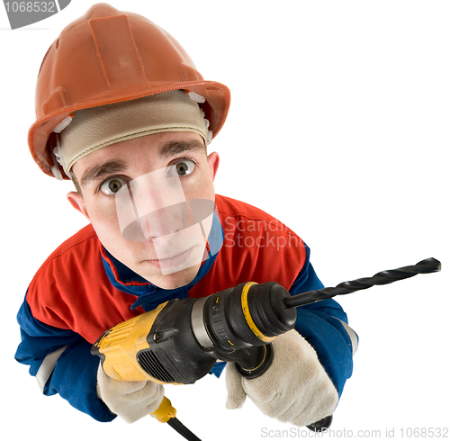 Image of Laborer with drill 