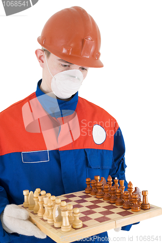 Image of Labourer with chess 