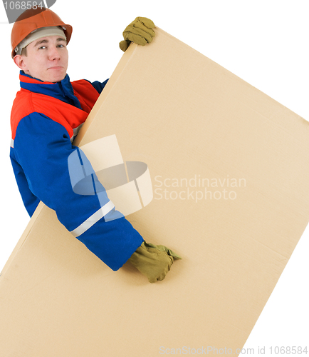 Image of Labourer with box