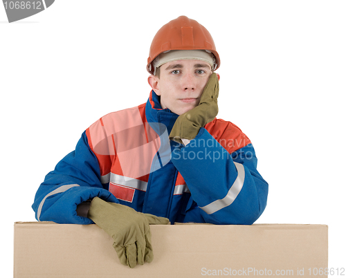 Image of Labourer with box