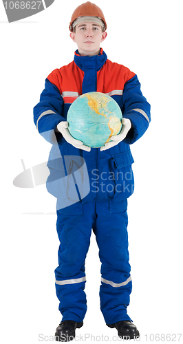 Image of Worker with globe