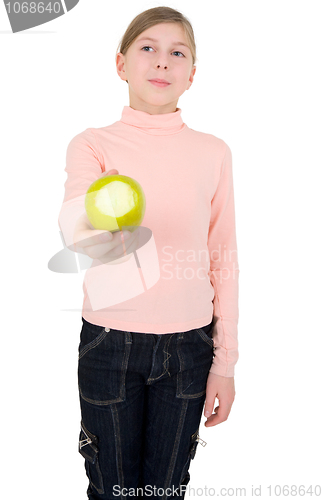 Image of Girl and apple