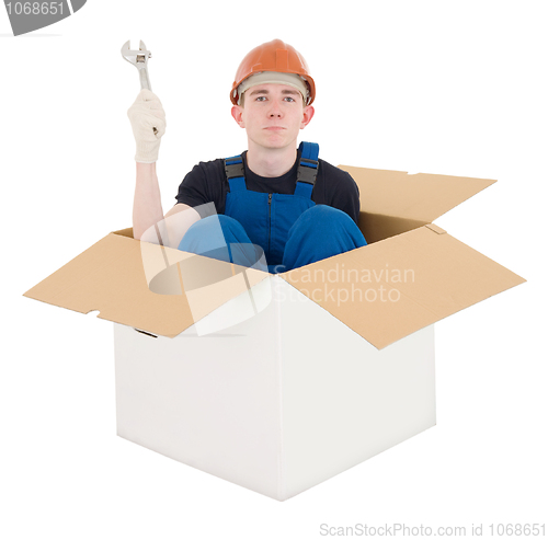 Image of Young man in box