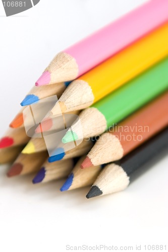 Image of Coloring Pencils in Pyramid at an Angle